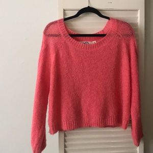 Anthropologie coral sweater